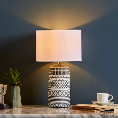 Grey Painted Ceramic Table Lamp