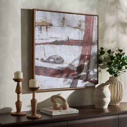 Burgundy Brushstrokes Framed Artwork