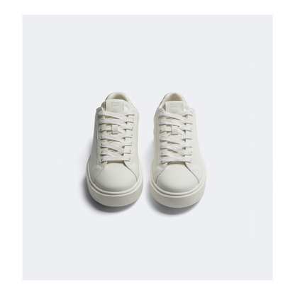 Off White Chunky Sole Sneakers with Silver Heel Counter