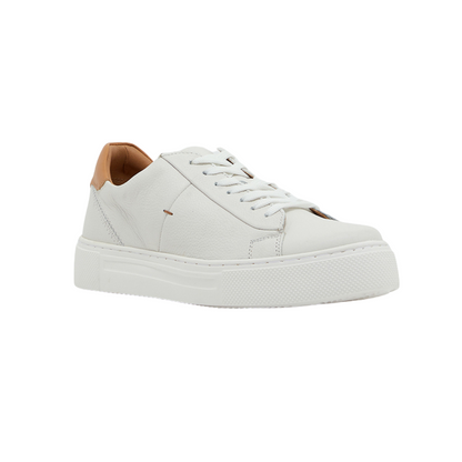 White Round Unisex Toe Low Top Sneakers