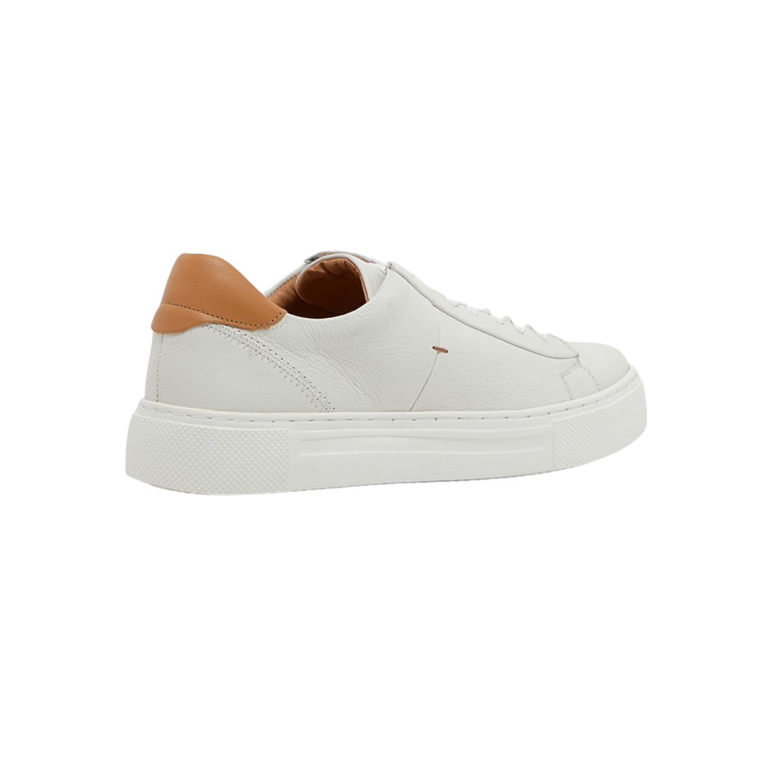 White Round Unisex Toe Low Top Sneakers