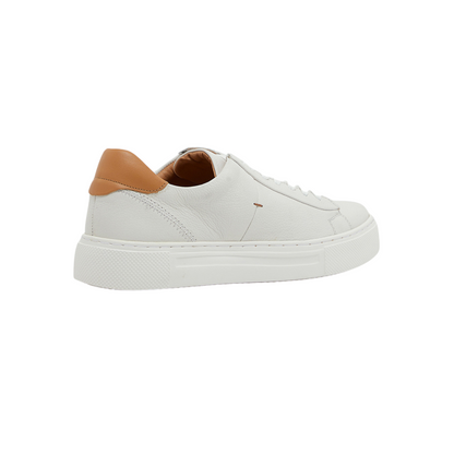 White Round Unisex Toe Low Top Sneakers