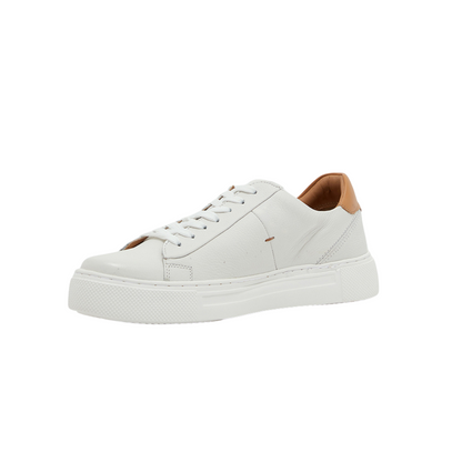 White Round Unisex Toe Low Top Sneakers