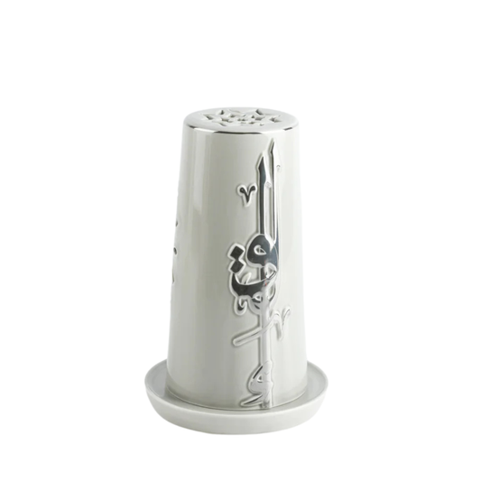 Grey & Silver Arabesque Candle Holder