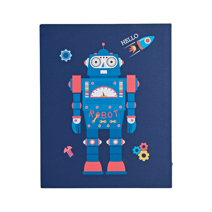 Blue Robot LED Canvas Artwork
