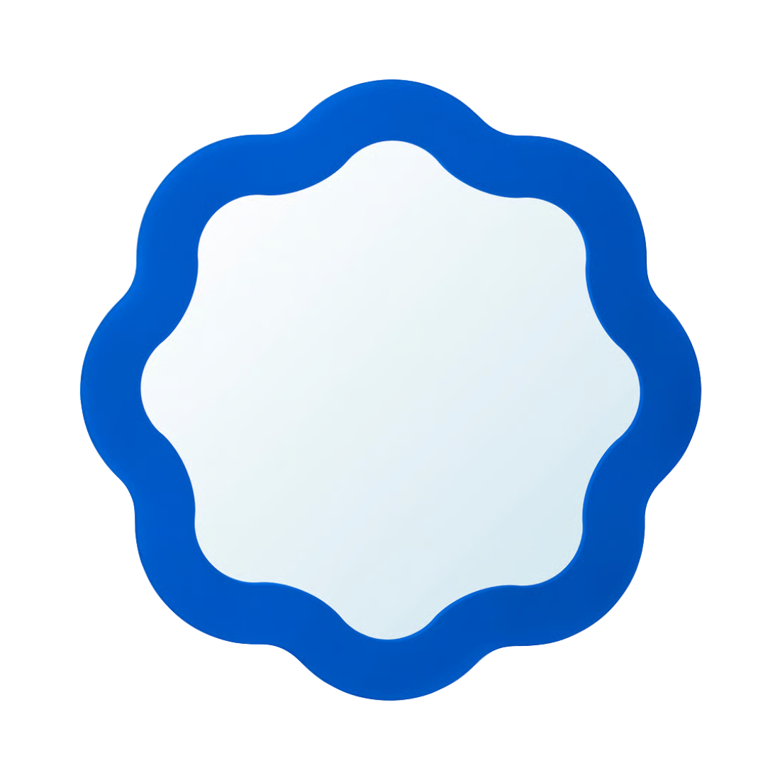 Blue Framed Round Wall Mirror