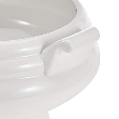 White Ceramic Soup Serving Bowl with Ladle