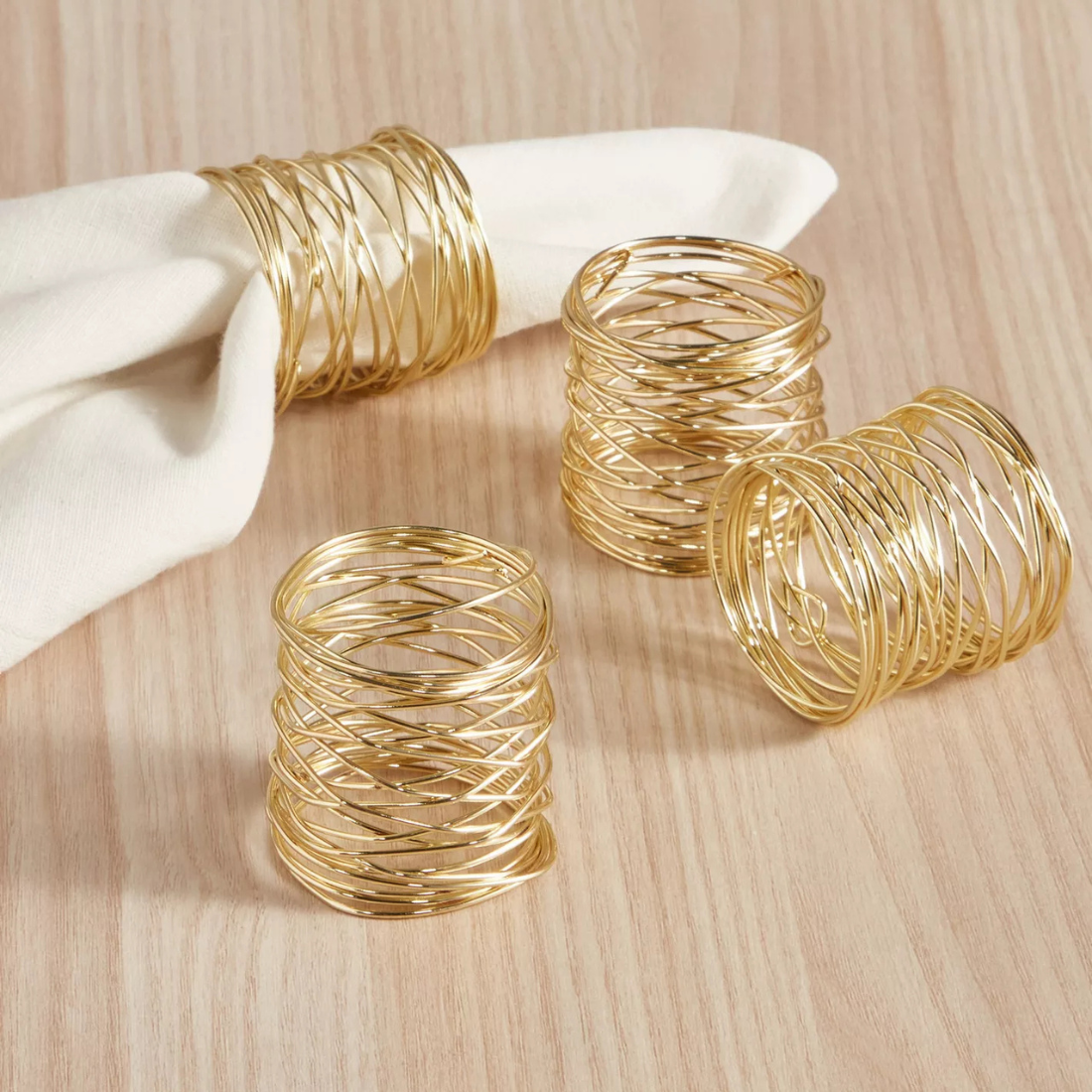 Set of 4 Spiral Napkin Rings