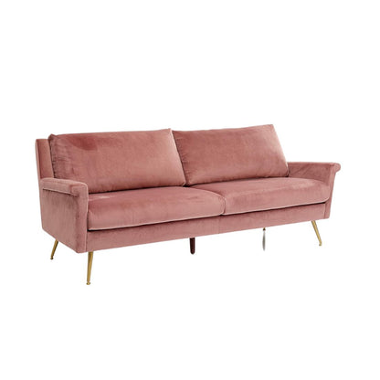 Faded Pink Retro Velvet 3 Seater Couch