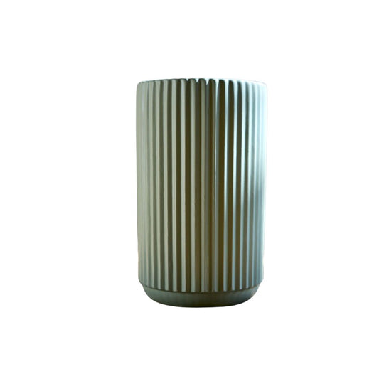 Sage Green Ribbed Vase