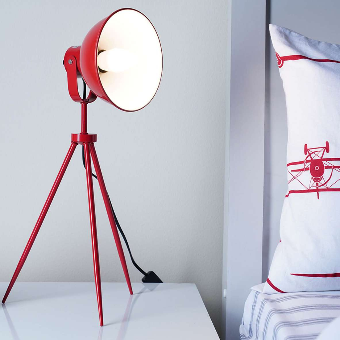 Red Tripod Table Lamp