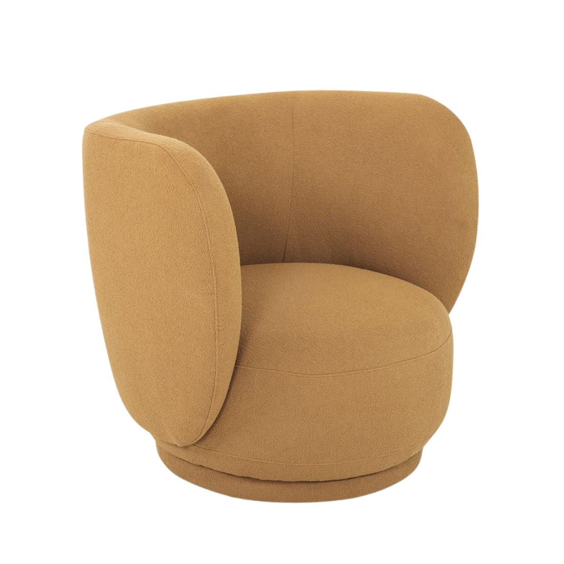 Mustard Retro Boucle Accent Chair