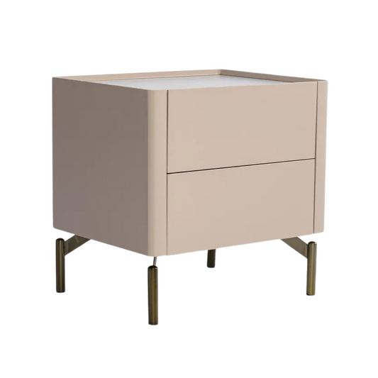 Champagne Bedside Tables with Marble Top