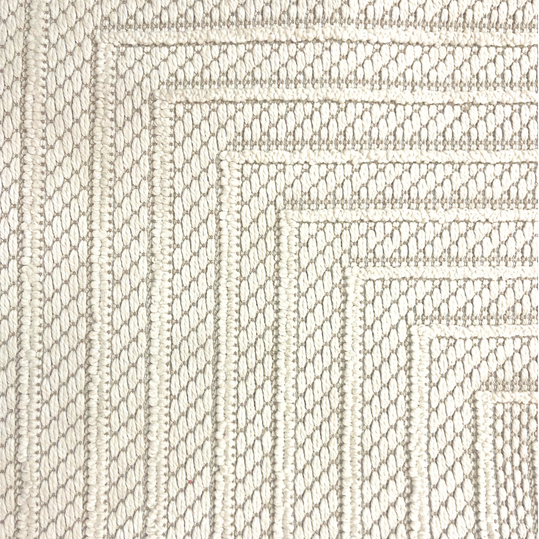Ecru Geometric Rug with Tassels