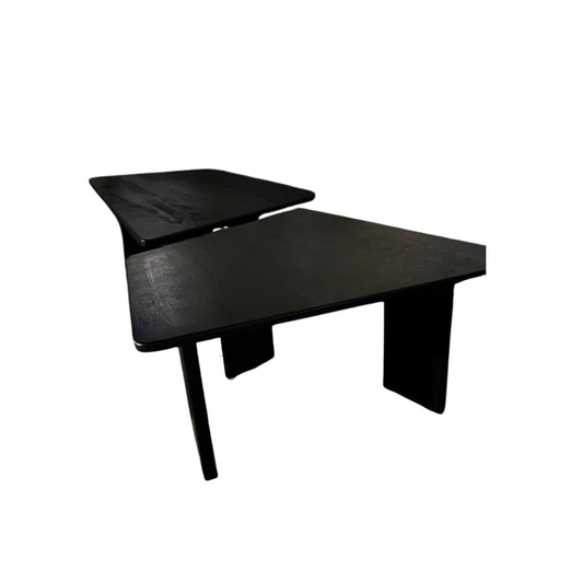Asymmetric Black Wooden Dining Tables