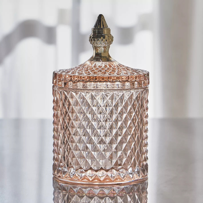 Amber Santo Crystal Canister with Lid