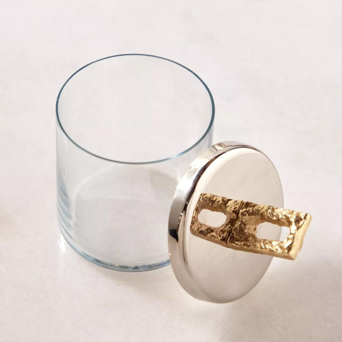 Small Bijoux Canister with Geometric Lid