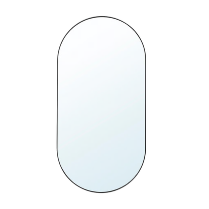 Oval Black Framed Wall Mirror