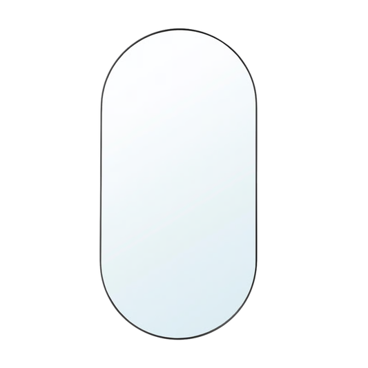 Oval Black Framed Wall Mirror