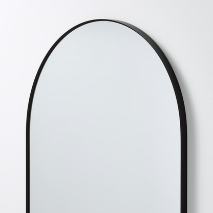 Oval Black Framed Wall Mirror