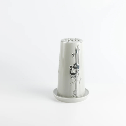 Grey & Silver Arabesque Candle Holder