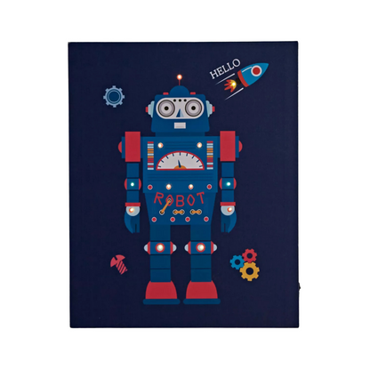 Blue Robot LED Canvas Artwork