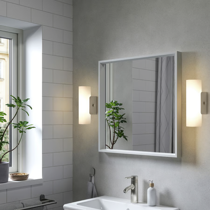 White Framed Square Wall Mirror