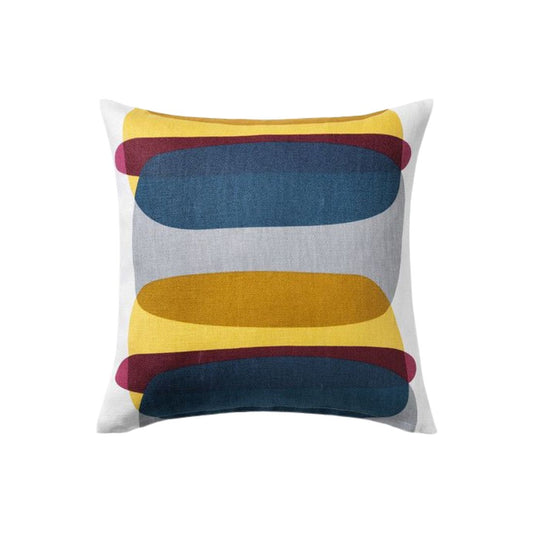 Retro Abstract Geometric Colorful Print Cushion