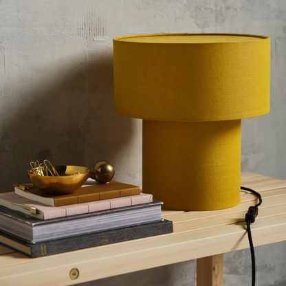 Yellow Retro Textile Lamp
