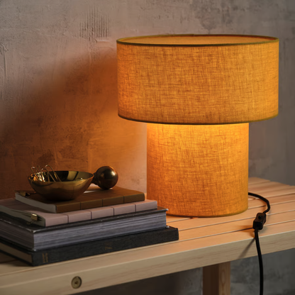Yellow Retro Textile Lamp