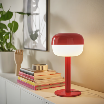Red Retro Table Lamp