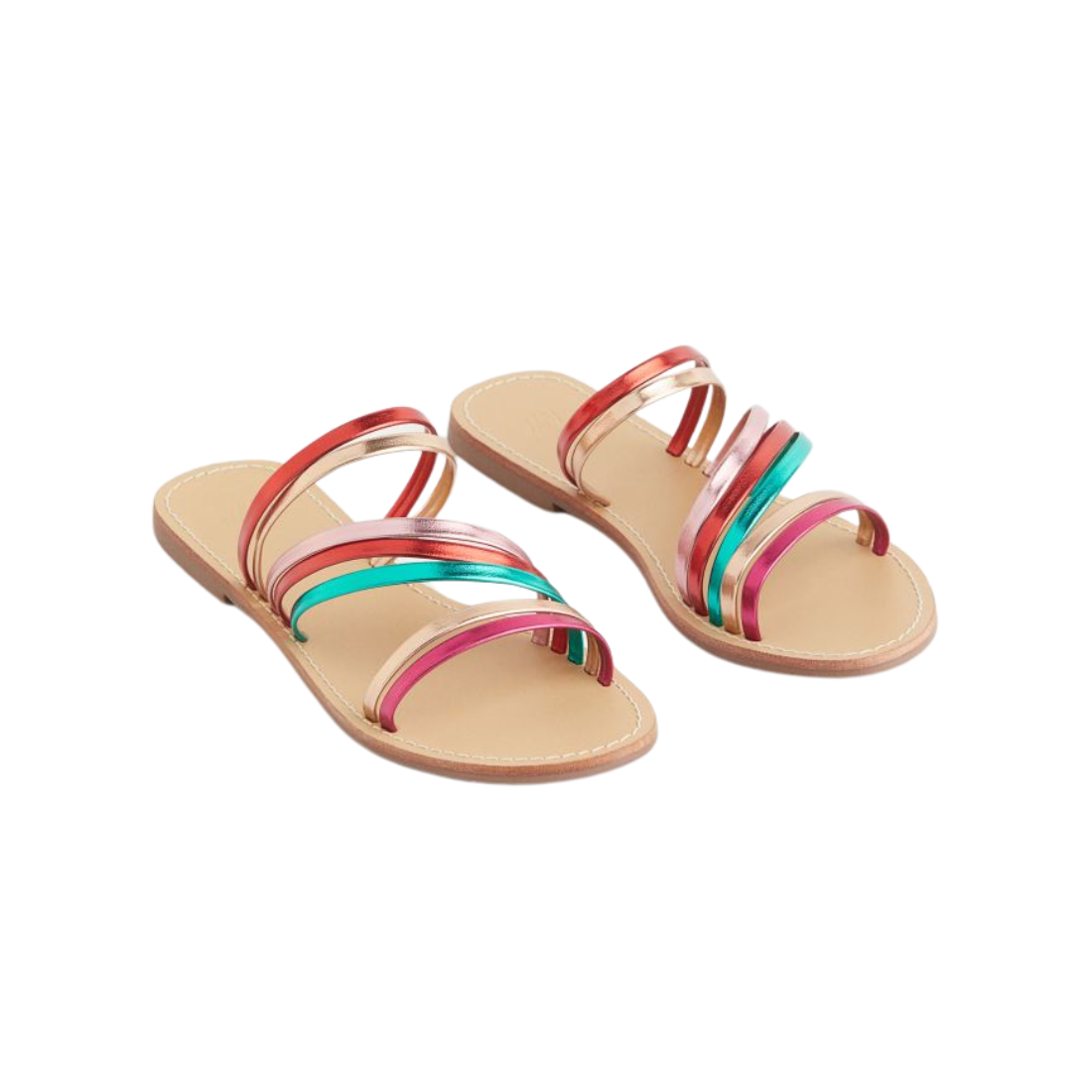 Multicolored Strappy Open Sandals