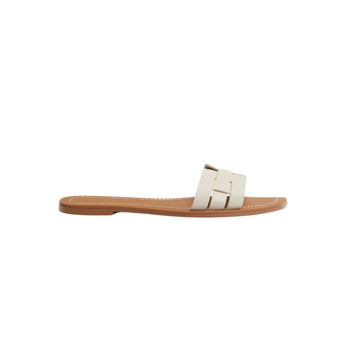 Flat Ecru Open Sandals