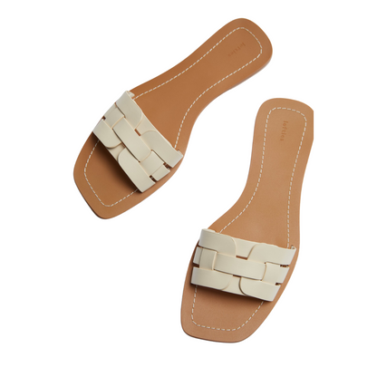 Flat Ecru Open Sandals