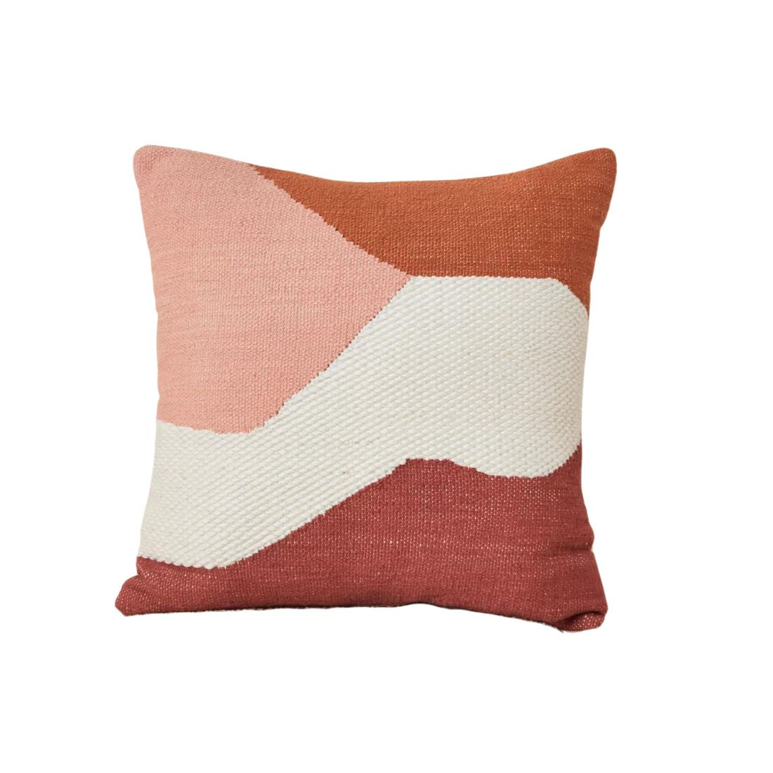 Rust Multicolored Embroidered Cushion