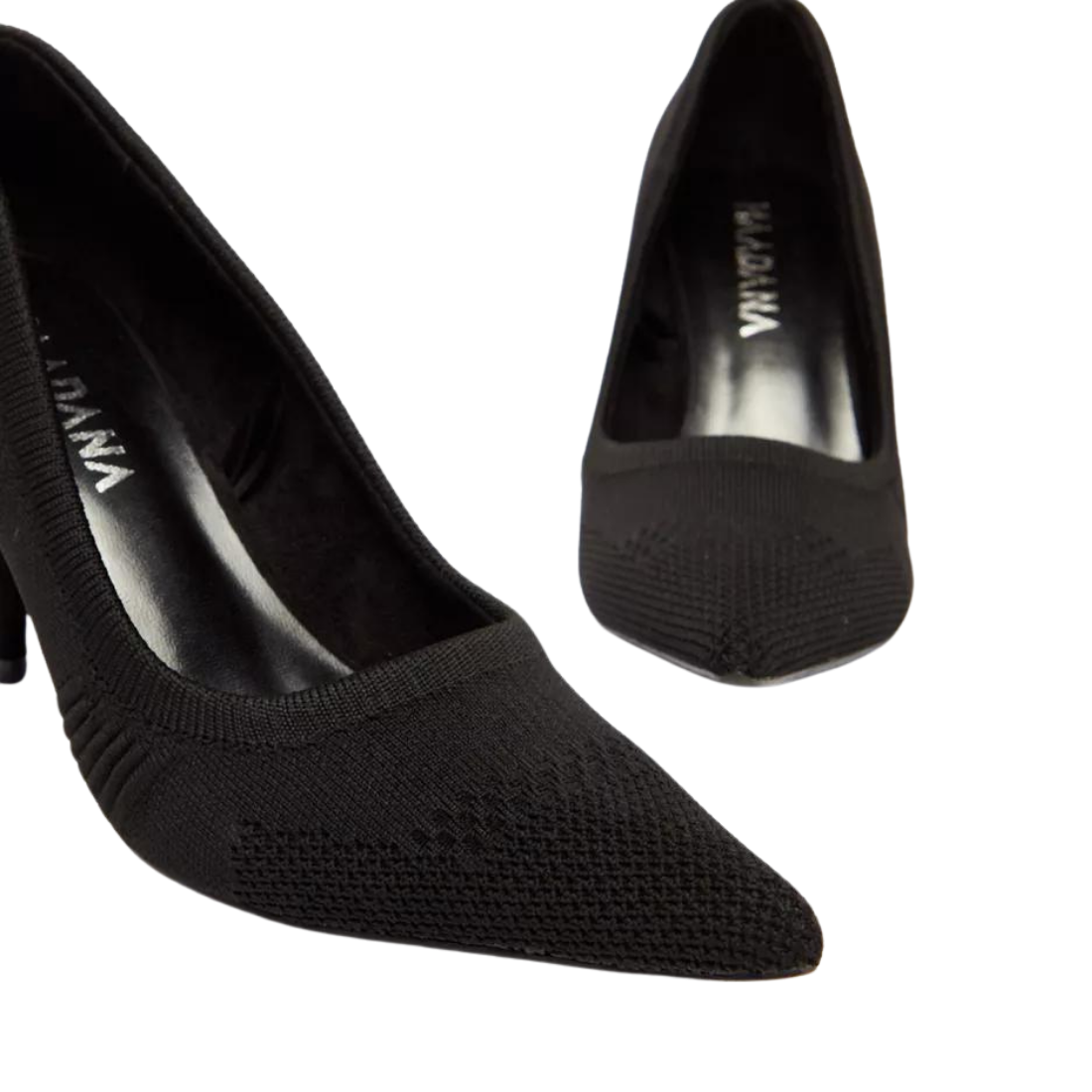 Black Textured Stiletto Pumps