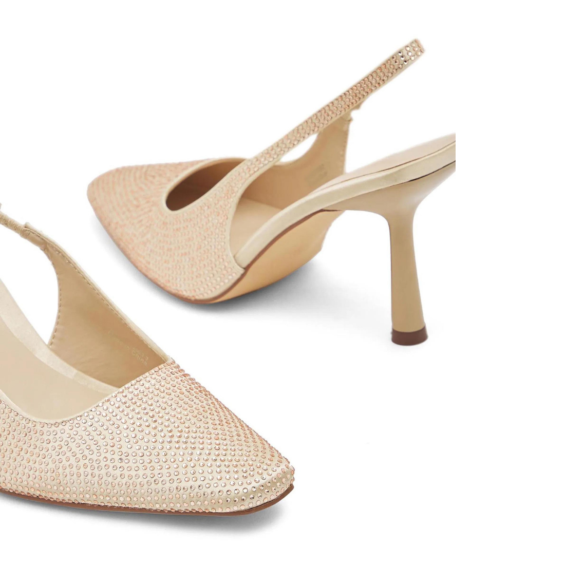 Light Pink/Nude Rhinestone Slingback Pumps