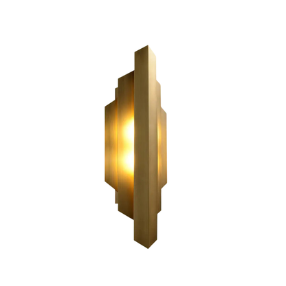 Brushed Gold Geo Wall Light Fixture