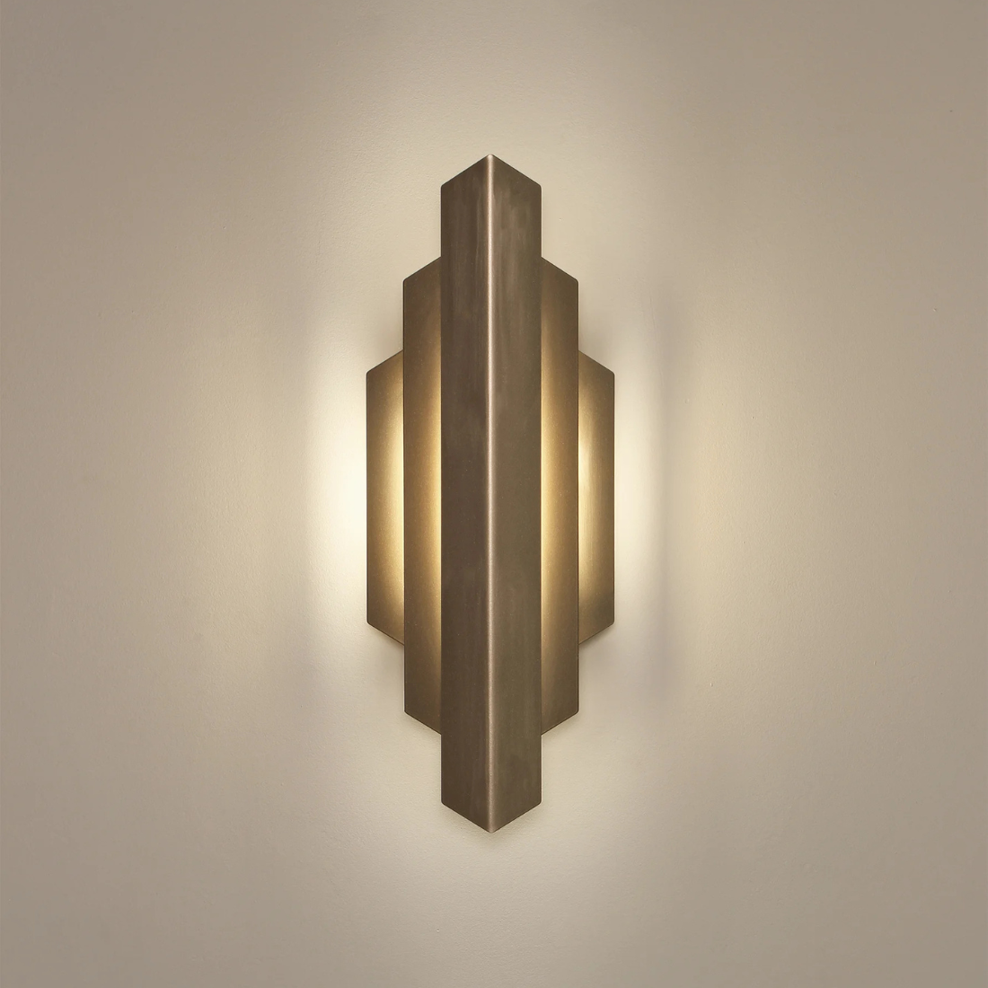 Brushed Gold Geo Wall Light Fixture
