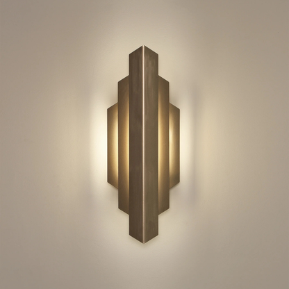 Brushed Gold Geo Wall Light Fixture