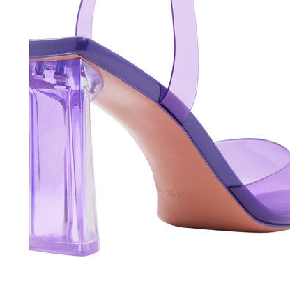 Purple Acrylic Slingback Pumps with Block Heel