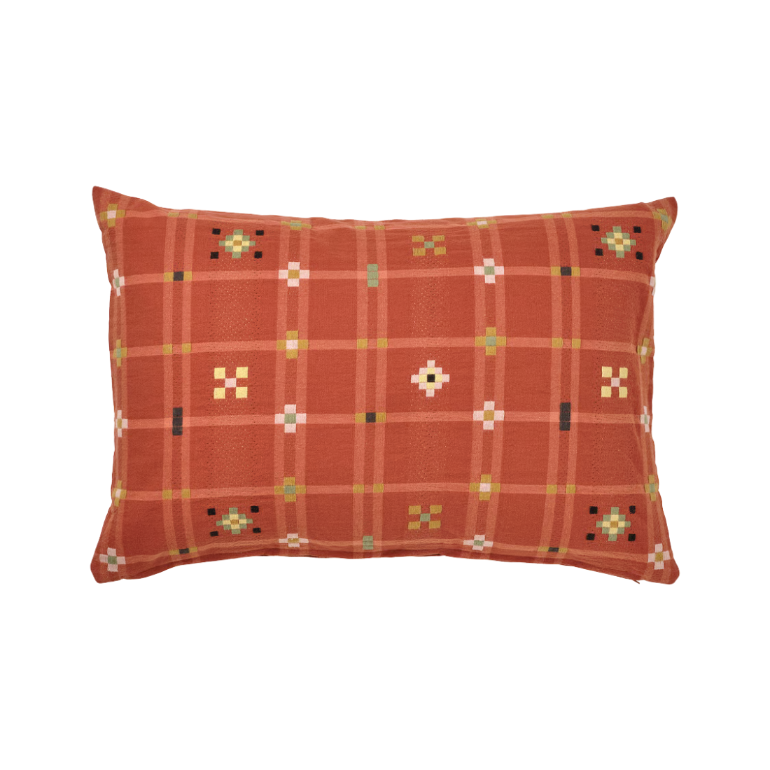 Red Rectangular Printed Cushion Cover