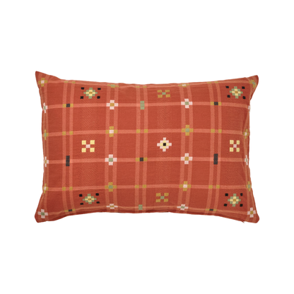 Red Rectangular Printed Cushion Cover