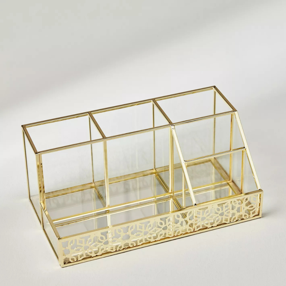 Gold & Glass Make Up Holder