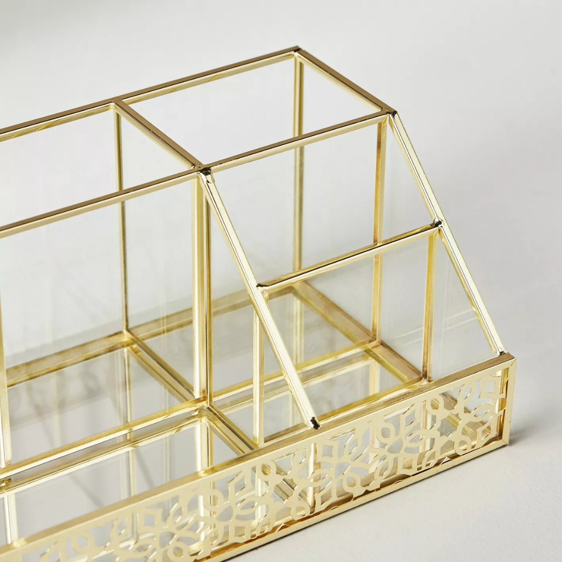 Gold & Glass Make Up Holder