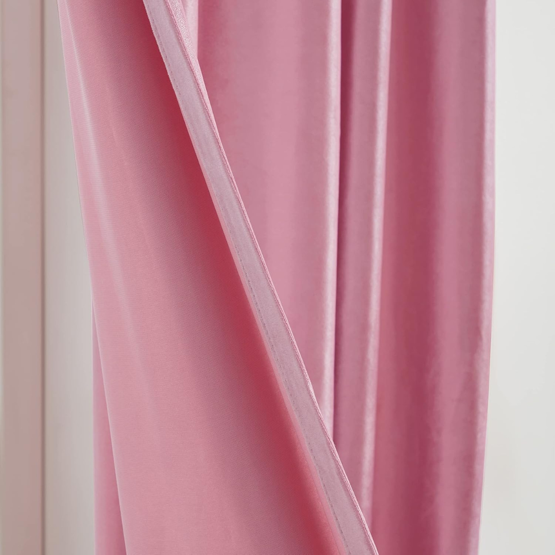 Pink Satin Curtains