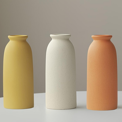 Set of 3 Modern Colorful Ceramic Vases