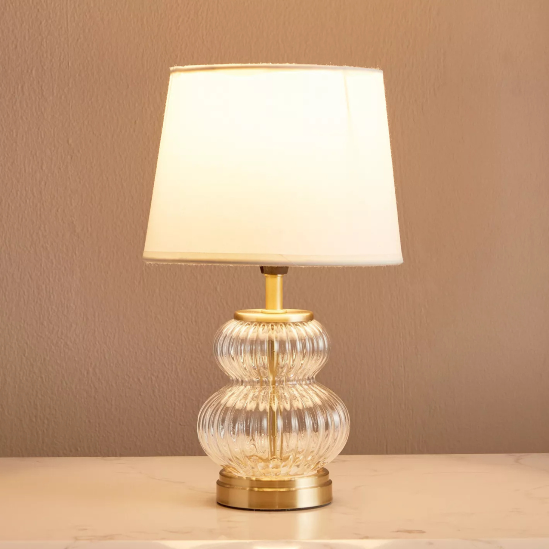 Glass and Gold Table Lamp