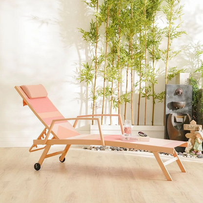 Pink Sun Lounger with Pillow