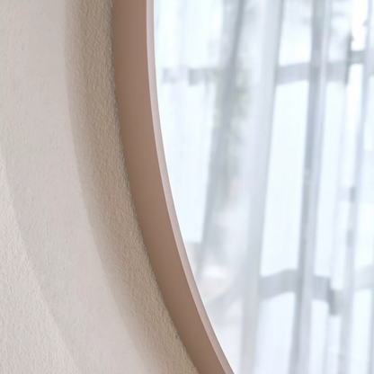 Taupe Framed Round Wall Mirror